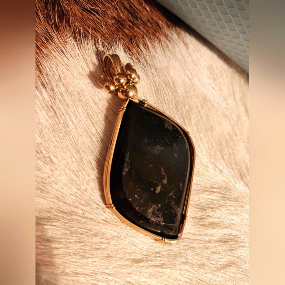 Starfire Designs Large Black Stone Handmade Pendant, $250 (Brand new, no tag)